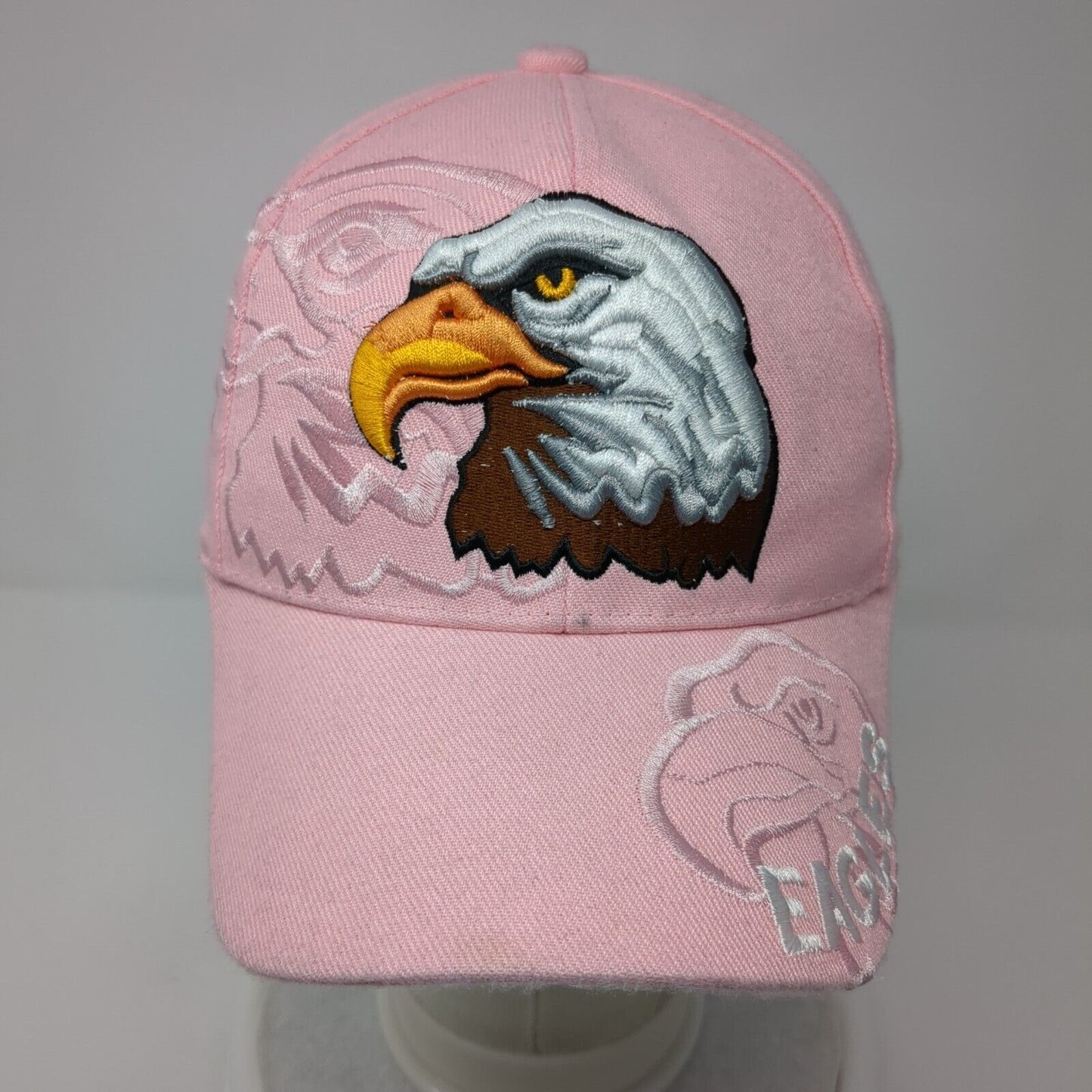 Eagles Strapback Hat Pink One Size Adjustable Embroidered 6 Panel