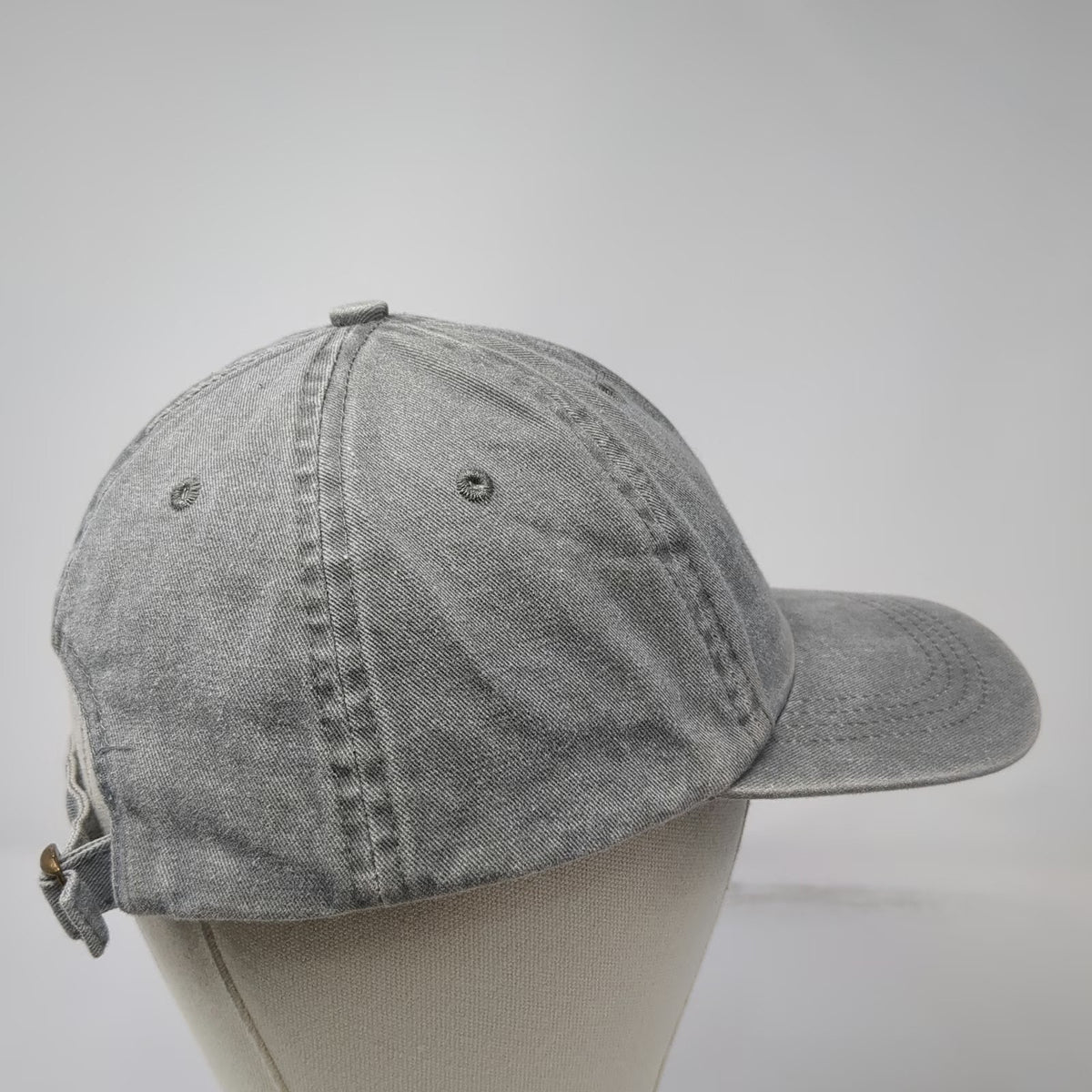 Headlines Baseball Cap Gray One Size Cherry Embroidery Adjustable Washed Cotton