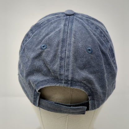 Unbranded Strapback Hat Blue One Size Adjustable Vented Holes 6 Panel Blank