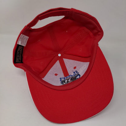 St. John's Fishing Lodge Tyee Club Strapback Hat Red One Size Adjustable Cotton