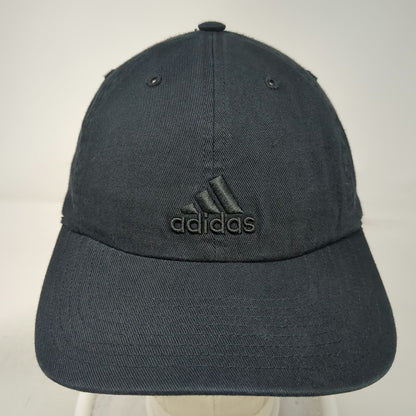 Adidas Baseball Cap Black OSFM Cotton Tonal Logo Climalite Slideback Strap Hat