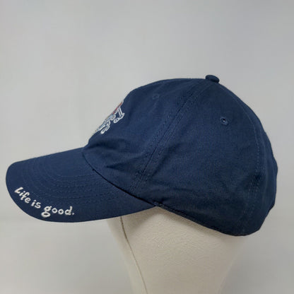 Life is Good Women's Slideback Hat Blue Adjustable Embroidered Ski Logo Cotton