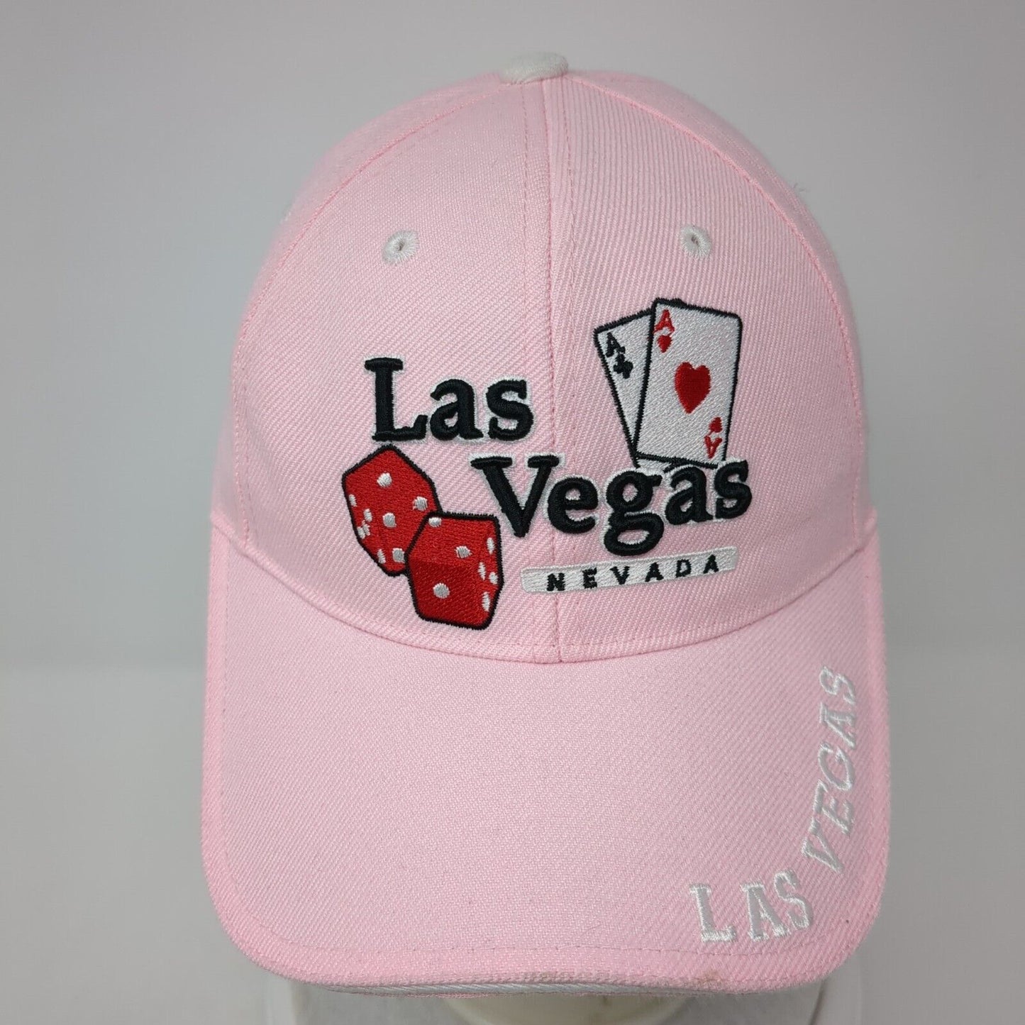 Las Vegas Nevada Strapback Hat Pink One Size Adjustable Embroidered Best Vina