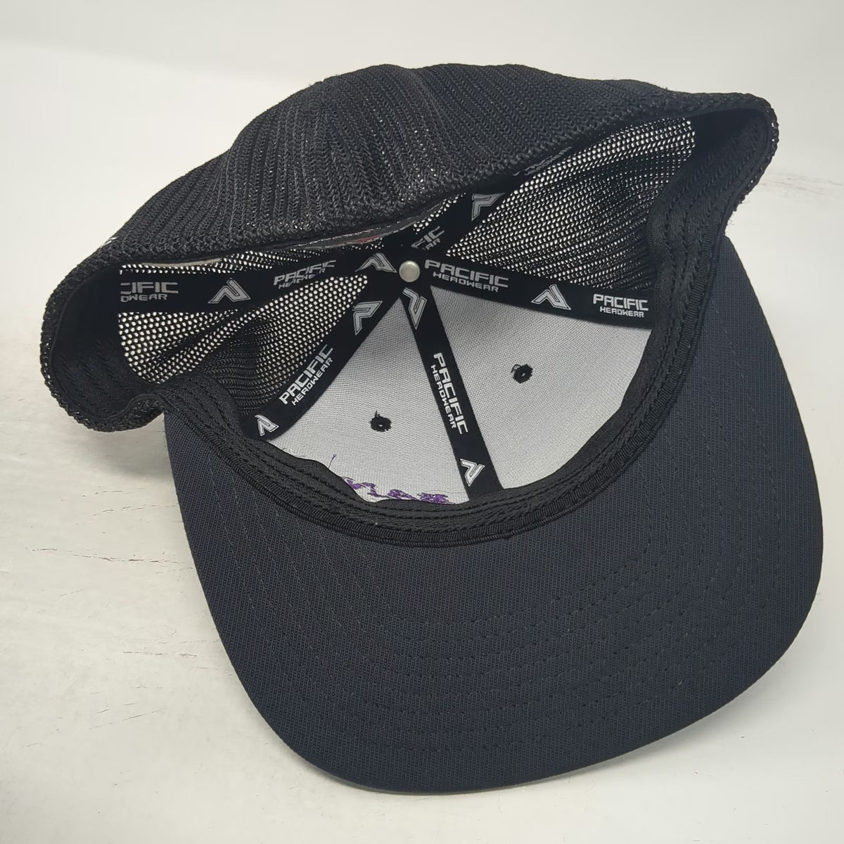 Pacific Headwear Baseball Cap Black 8 Bang 2 Cattle Co Mesh Back Fitted Hat