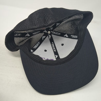Pacific Headwear Baseball Cap Black 8 Bang 2 Cattle Co Mesh Back Fitted Hat