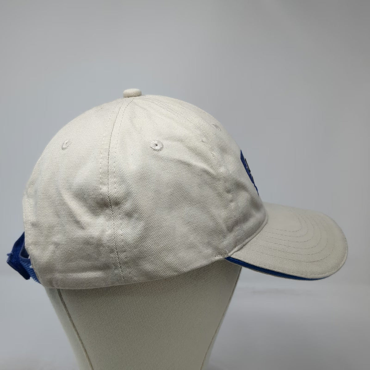 HDS Headwear Erie Insurance Baseball Cap Beige Blue One Size Strapback Logo Hat