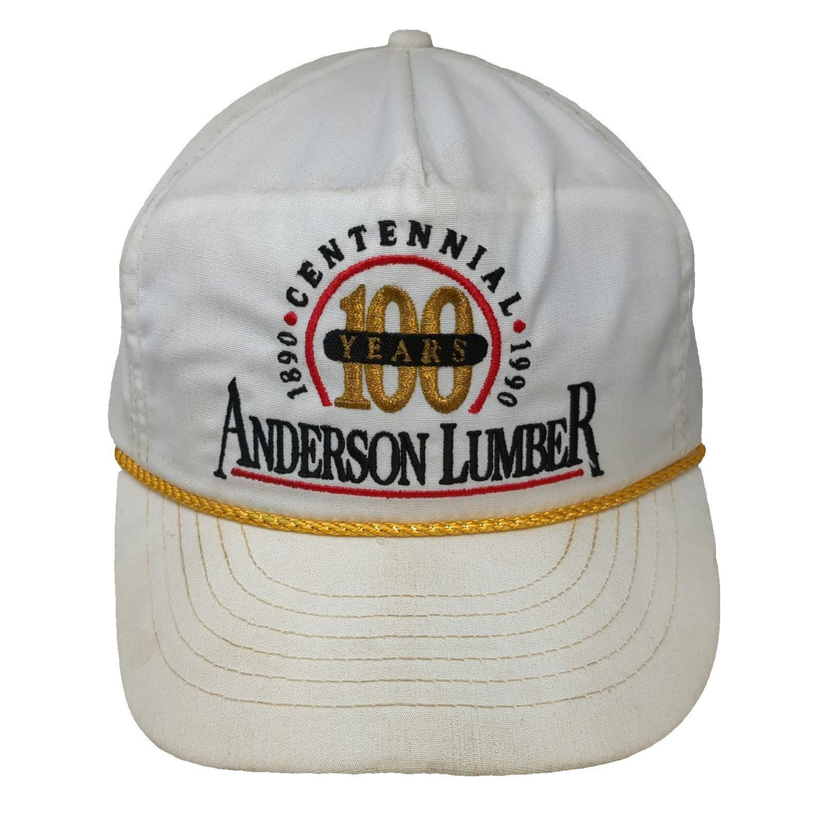 Ownco 5 Panel White One Size Snapback Hat Anderson Lumber 100 Years Centennial