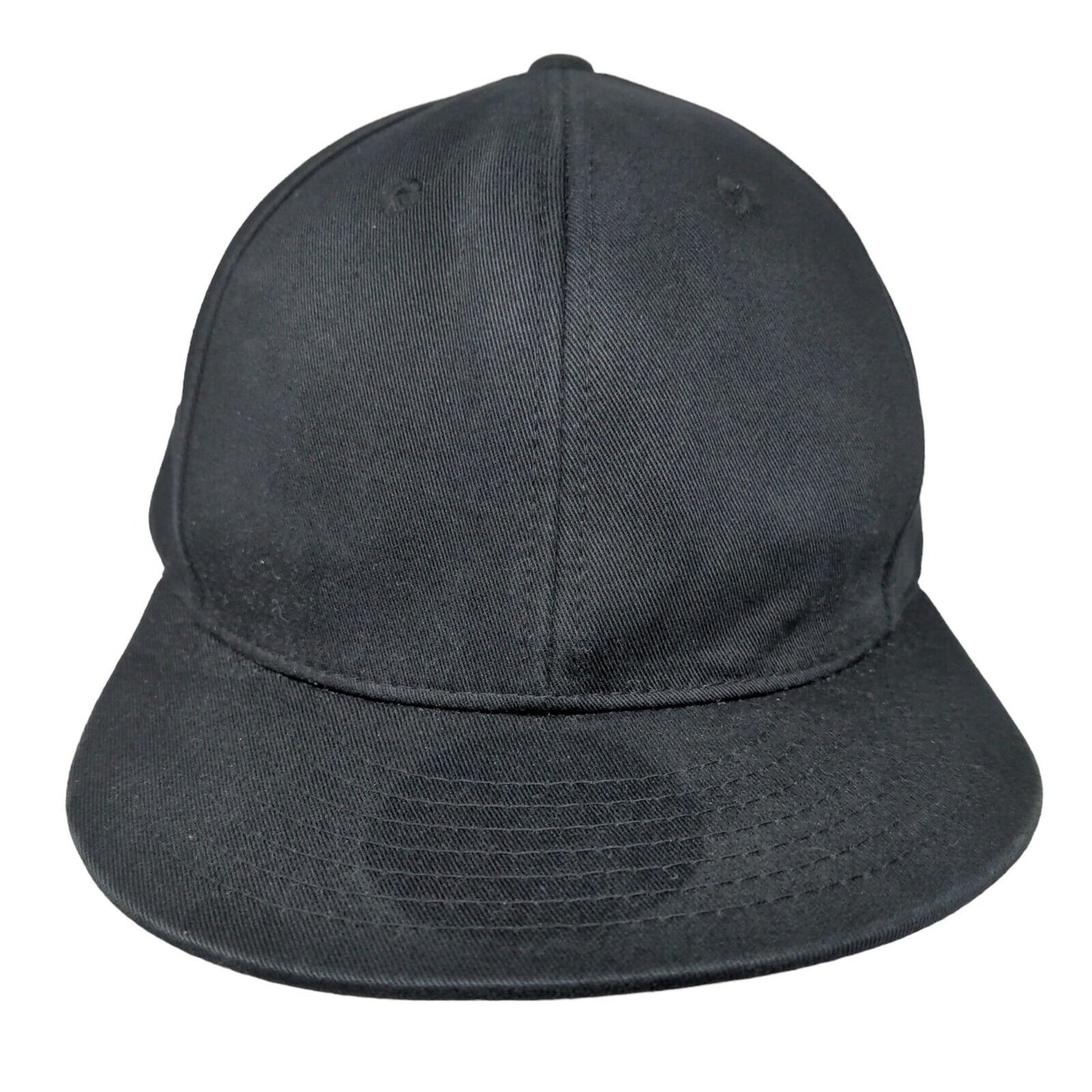 KB Ethos Snapback Hat Black One Size Adjustable Vented Holes 6 Panel Blank