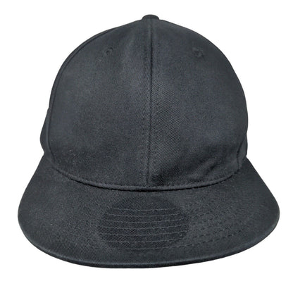 KB Ethos Snapback Hat Black One Size Adjustable Vented Holes 6 Panel Blank