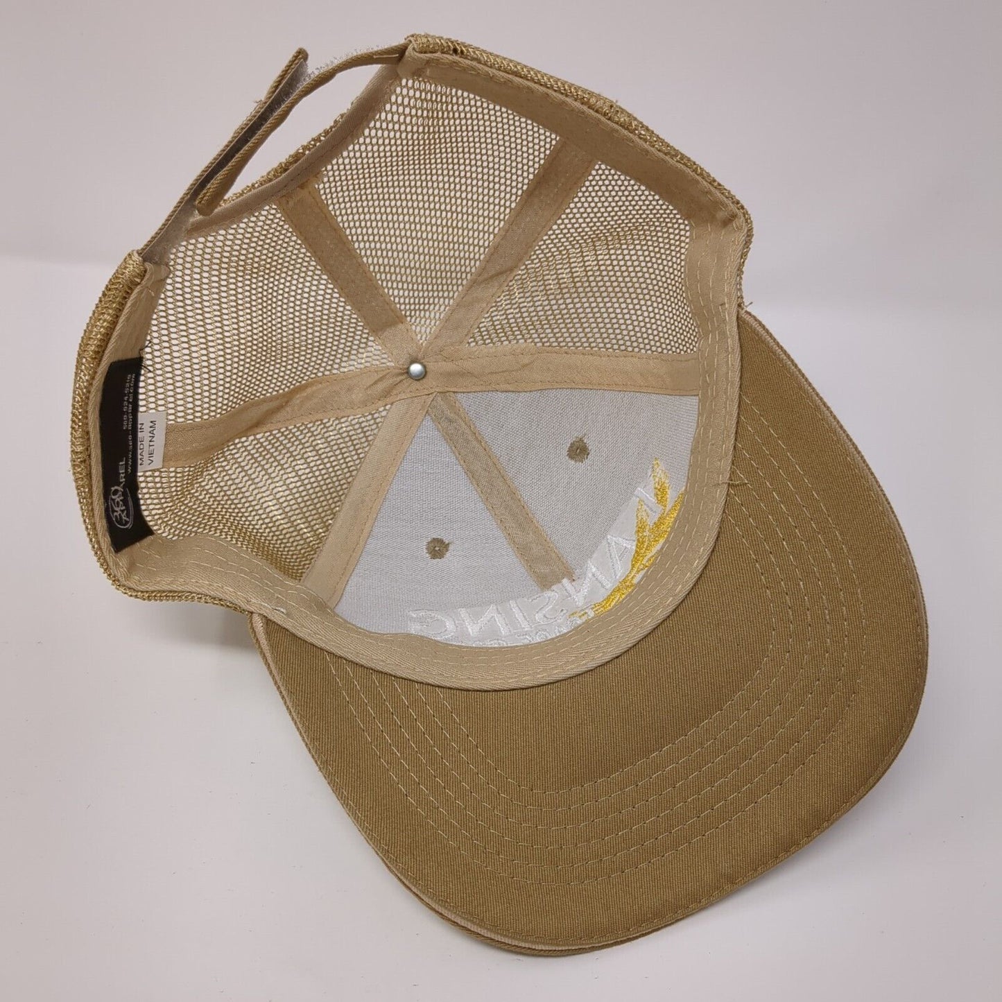 Lansing Trade Group Idaho Strapback Trucker Hat Tan OS Adjustable Mesh Back