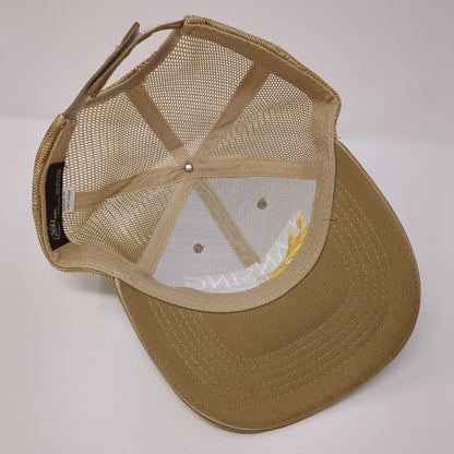 Lansing Trade Group Idaho Strapback Trucker Hat Tan OS Adjustable Mesh Back
