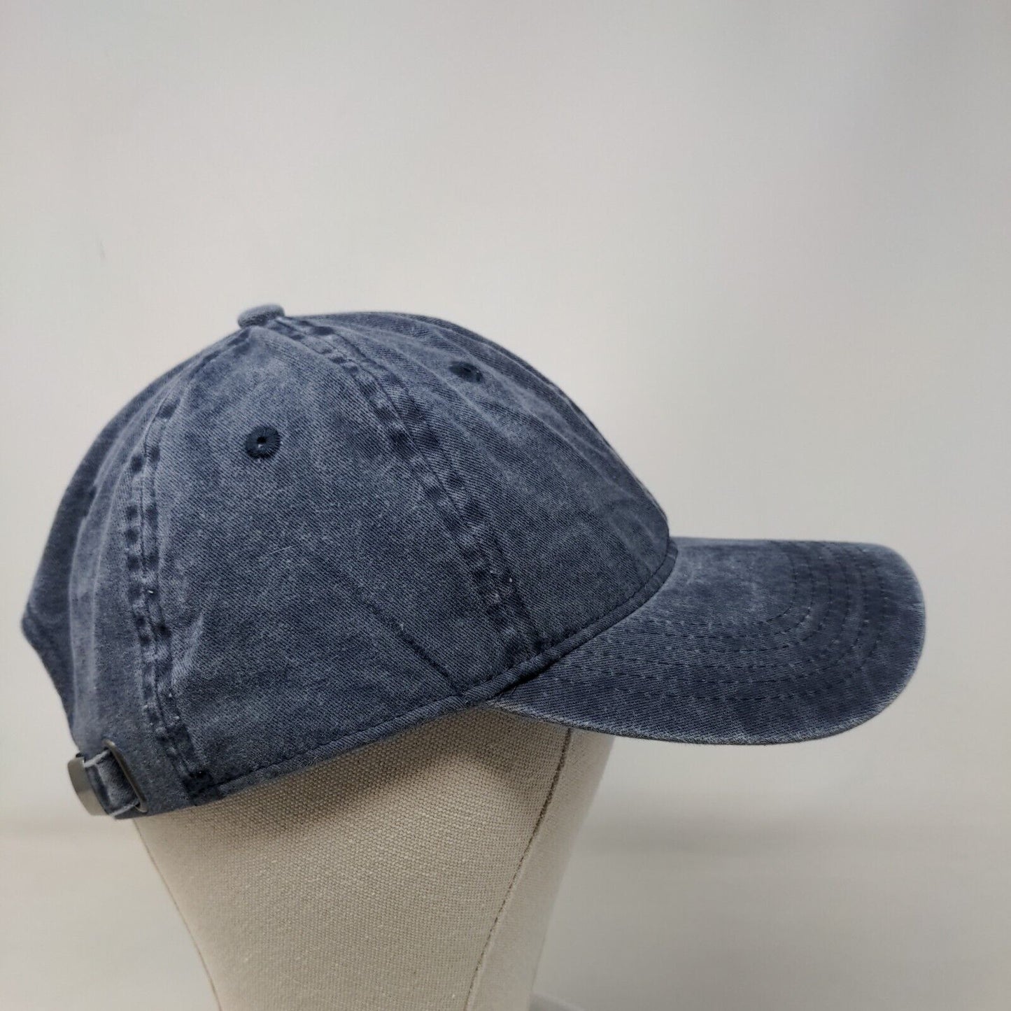 Unbranded Slideback Hat Blue One Size Adjustable 6 Panel Vent Holes Blank