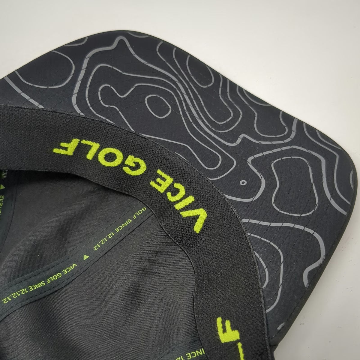 Vice Golf Snapback Hat Black One Size Perforated Mesh Topographic Visor Active