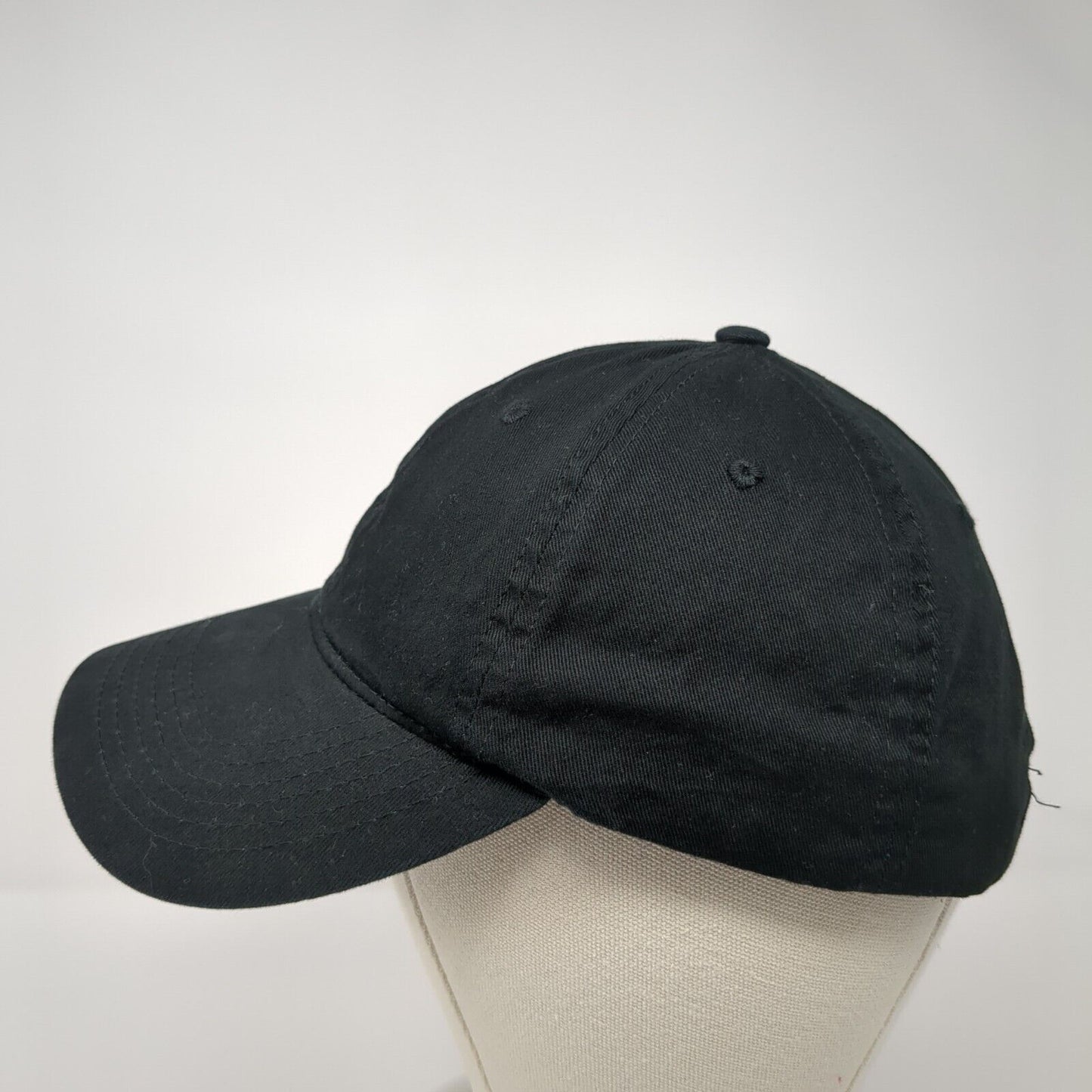 BIG X Strapback Hat Black One Size Adjustable Vented Holes 6 Panel Blank Cotton