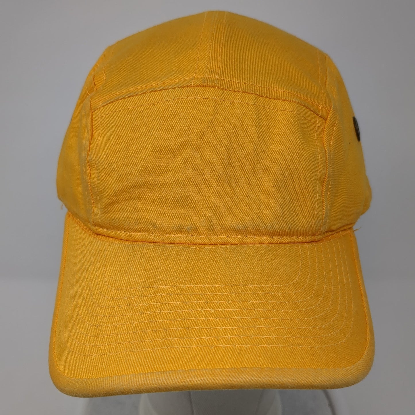 KB ETHOS Slideback 5 Panel Hat Yellow One Size Adjustable Leather Strap