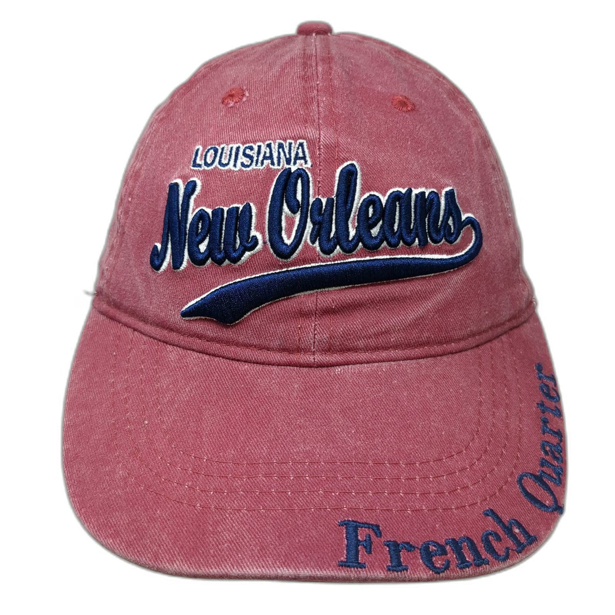 Lucky 7 Baseball Cap Red Blue White One Size New Orleans Louisiana Strapback Hat