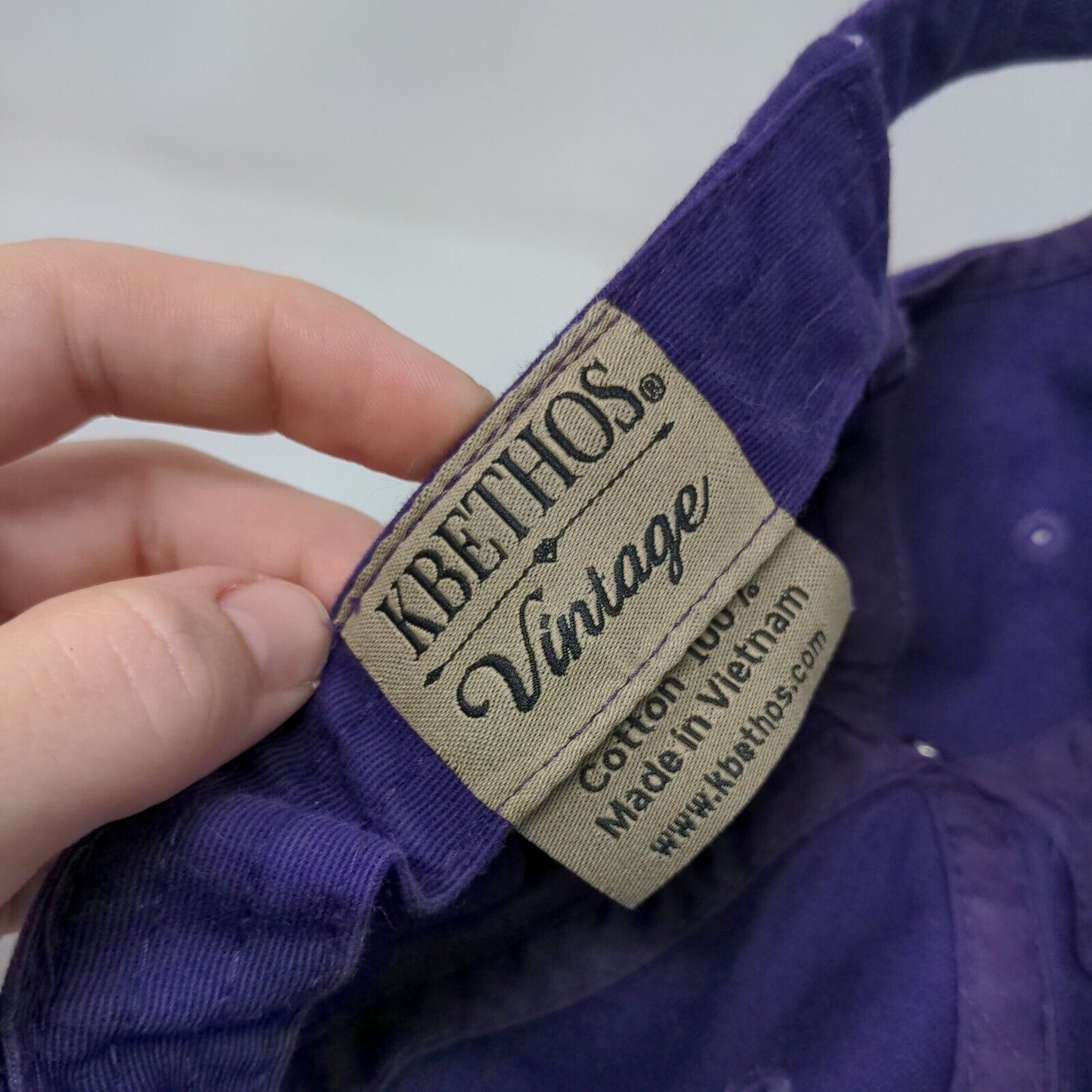 KB Ethos Vintage Since 2001 Slideback Hat Purple One Size Adjustable Distressed