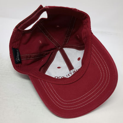 Jacobson Hat Baseball Cap Red One Size Ft Worth Zoo Patch Contrast Stitching