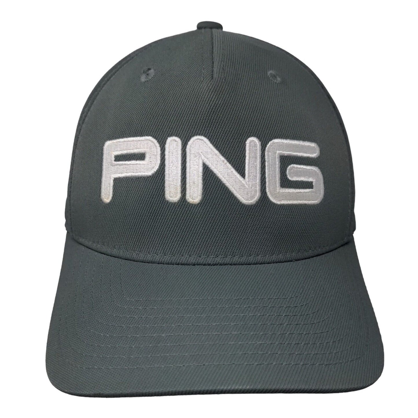 PING Fitted Hat Gray L-XL Embroidered Sensorcool Vented Holes 5 Panel