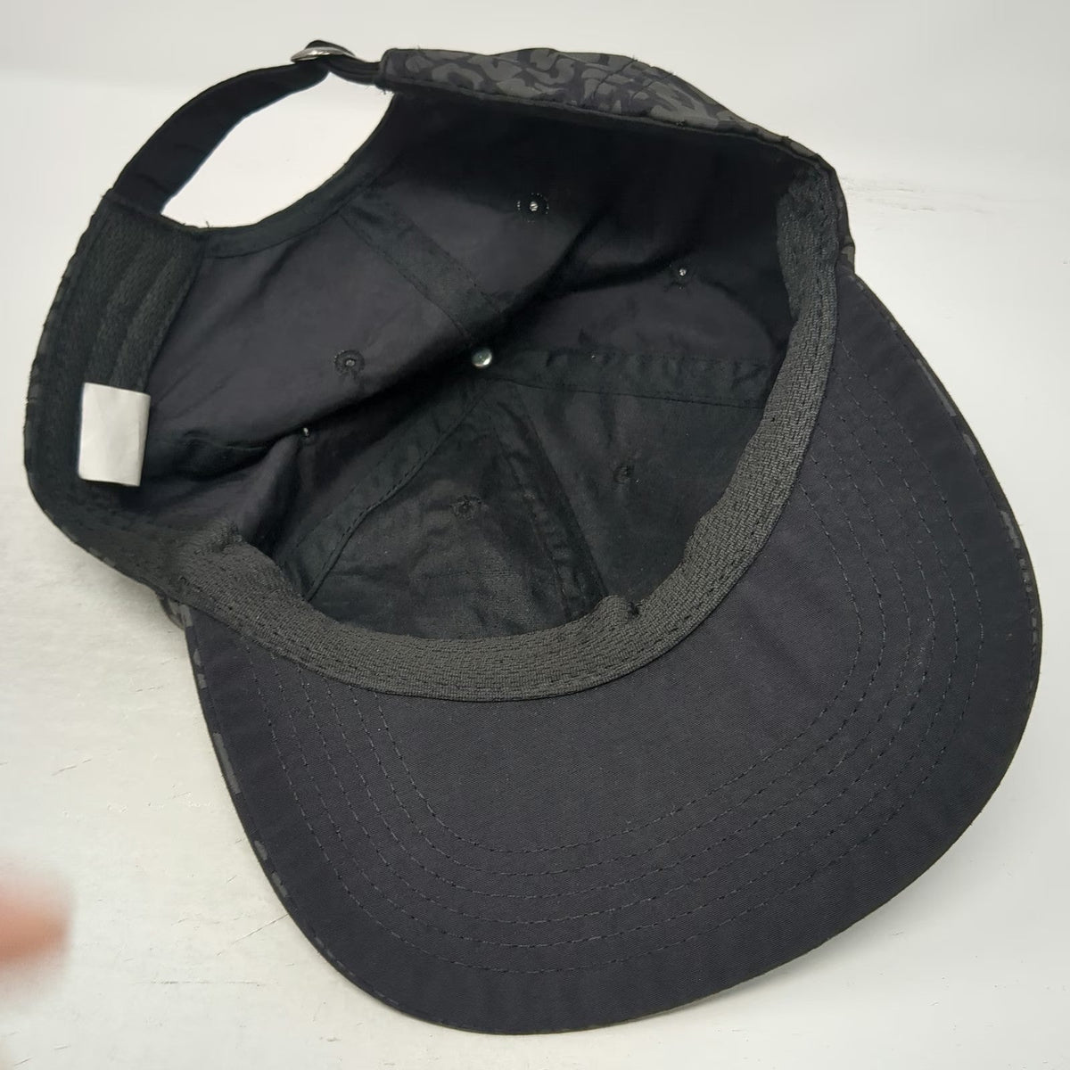 Athleta Baseball Cap Black Gray One Size Leopard Print Nylon Slideback Hat