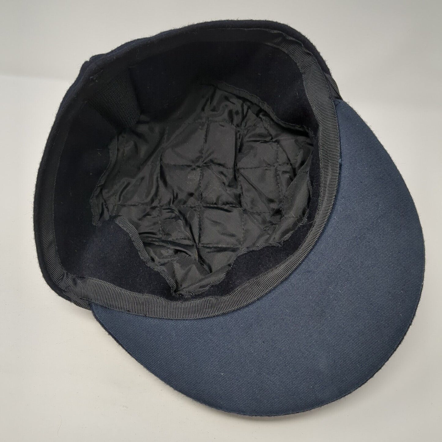 Unbranded Fitted Pom Pom Hat Blue 55cm Solid Outdoor Wool Blend Quilted