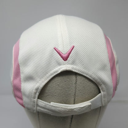 Callaway 5 Panel White One Size Strapback Golf Hat Mesh Side Panels Logo Cap