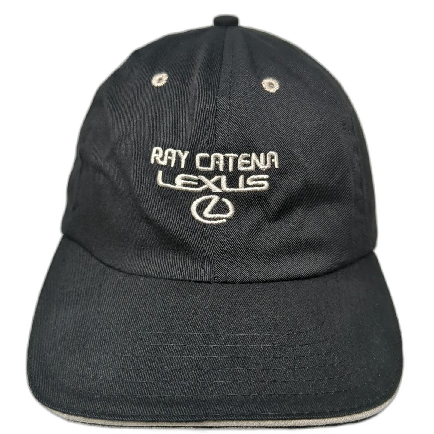 Ray Catena Lexus Hat Black Baseball Cap One Size Strapback USA Flag Side Logo