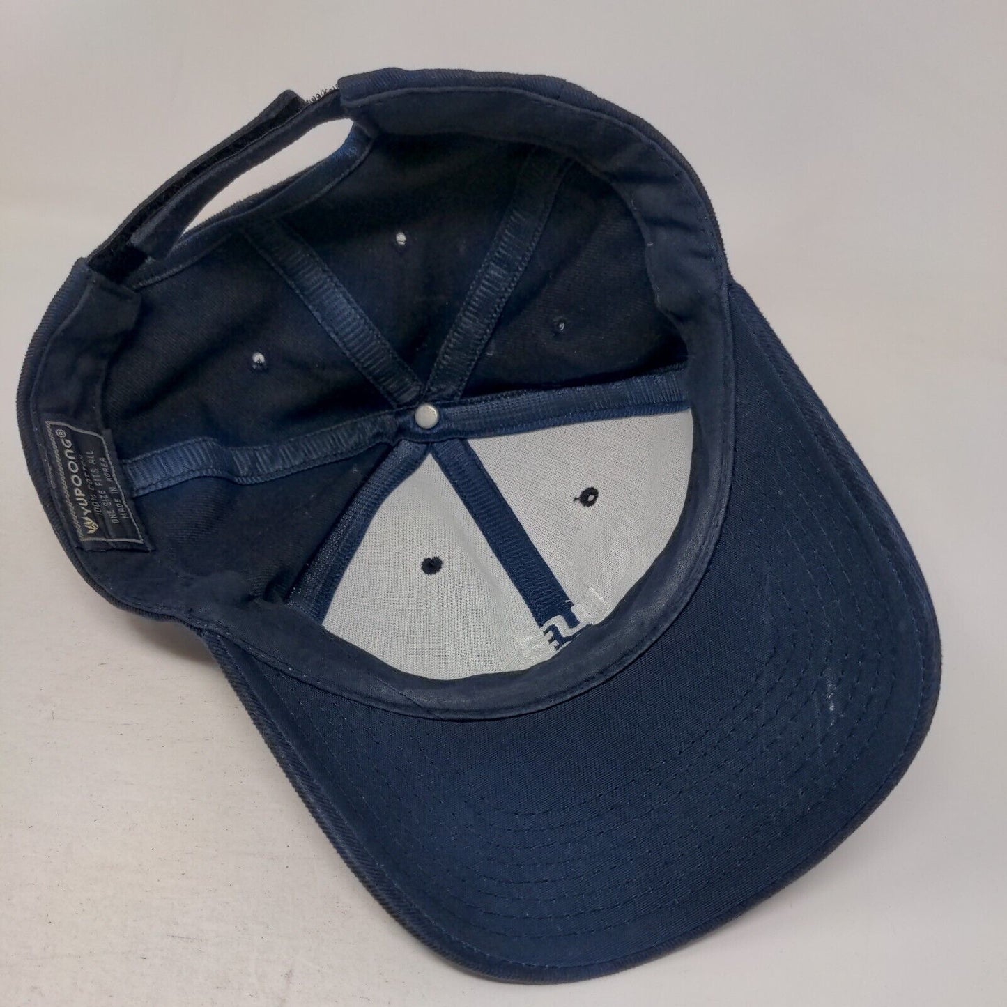 Warren Bank Strapback Hat Blue OSFA Adjustable Embroidered Cotton Yupoong