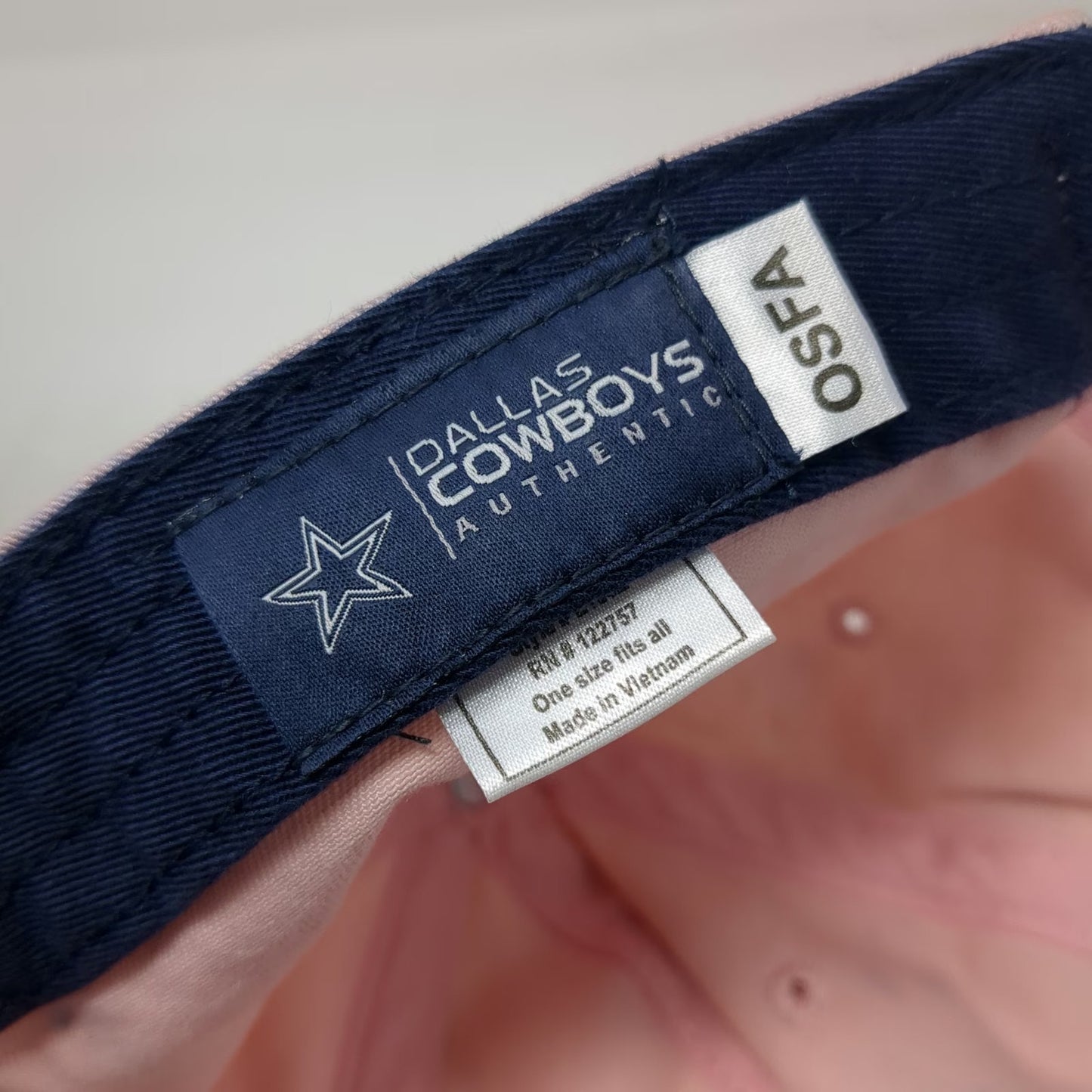Dallas Cowboys NFL Authentic Pink Blue Hat One Size Cap Star Logo Slideback