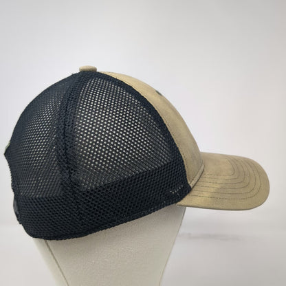 adidas Trucker Hat Brown One Size Mesh Snapback Three Stripes Patch Logo