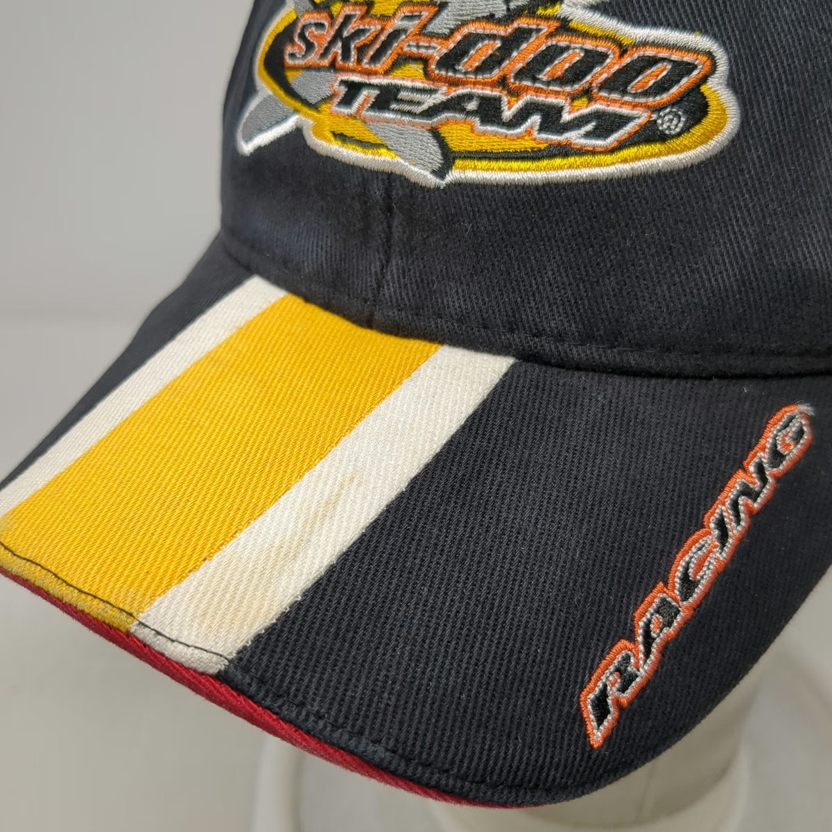 Ski-Doo Bombardier Racing Hat Black Yellow Baseball Cap XL Team Rotax Flex Fit