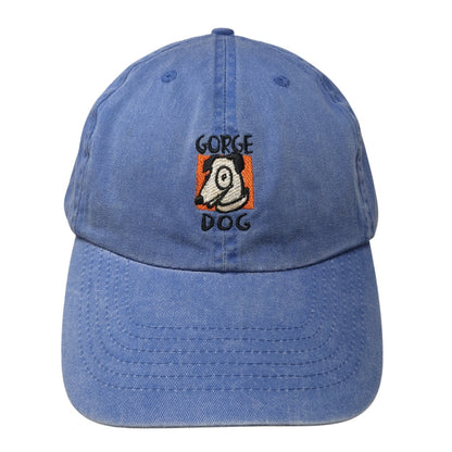 Gorge Dog Strapback Hat Blue One Size Adjustable Embroidered Fahrenheit