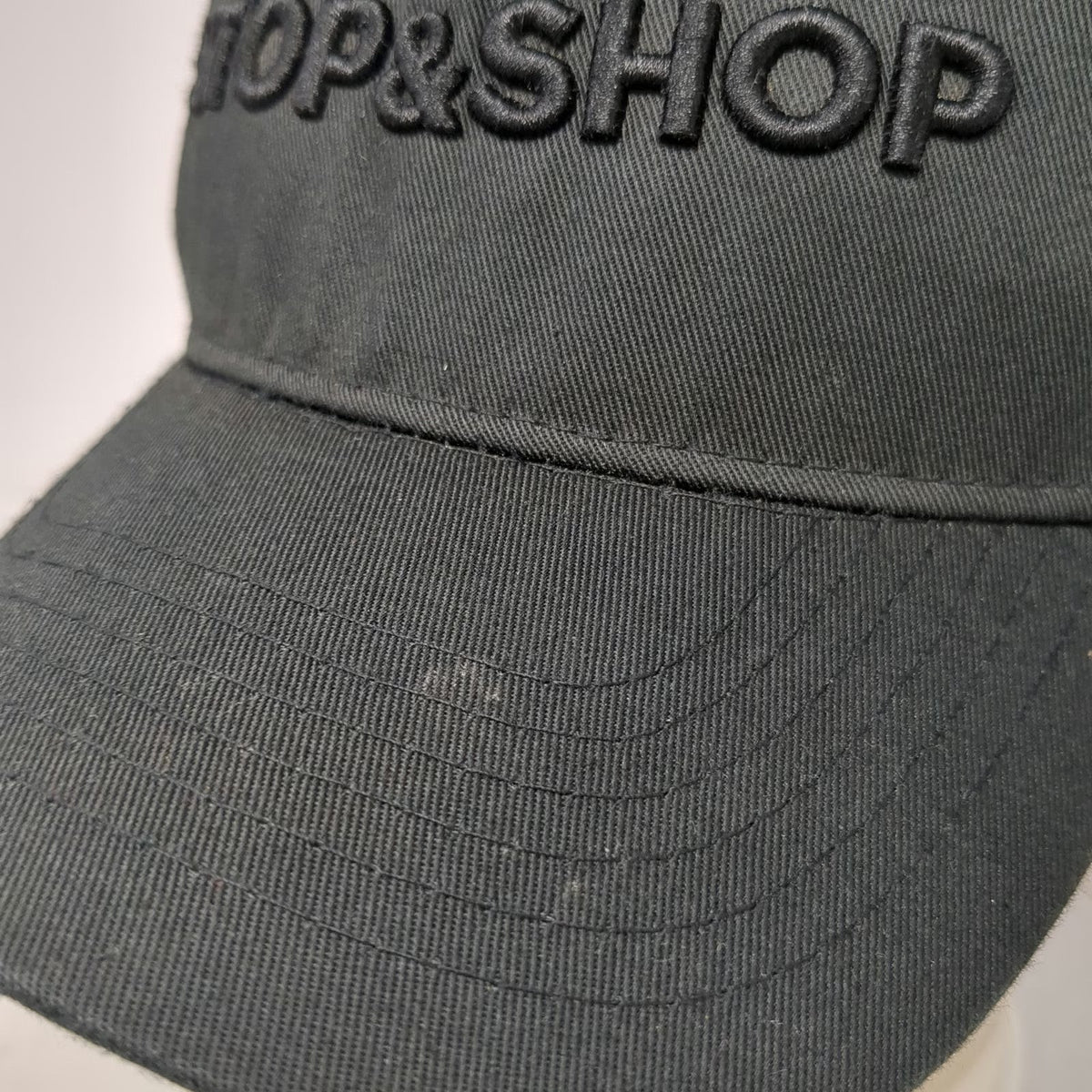 Image Solutions 5 Panel Black One Size Strapback Tonal Stop & Shop Grocery Hat