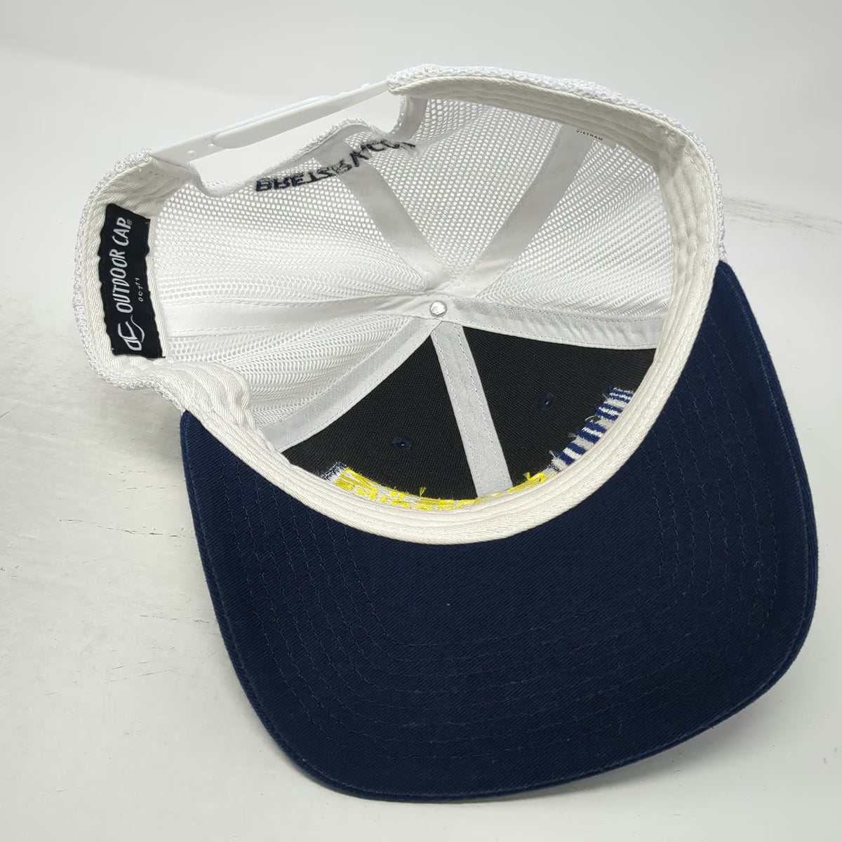 Outdoor Cap Trucker Hat Blue White One Size Mesh Back Snapback Bretz RV Marine