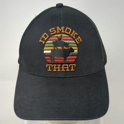 Cody James Trucker Hat Black One Size Snapback Mesh BBQ I'd Smoke That Animals