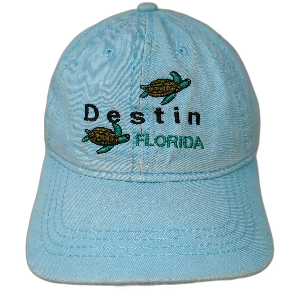 Alvin's Island Destin Florida Sea Turtle Blue Baseball Cap OSFM Strapback Hat