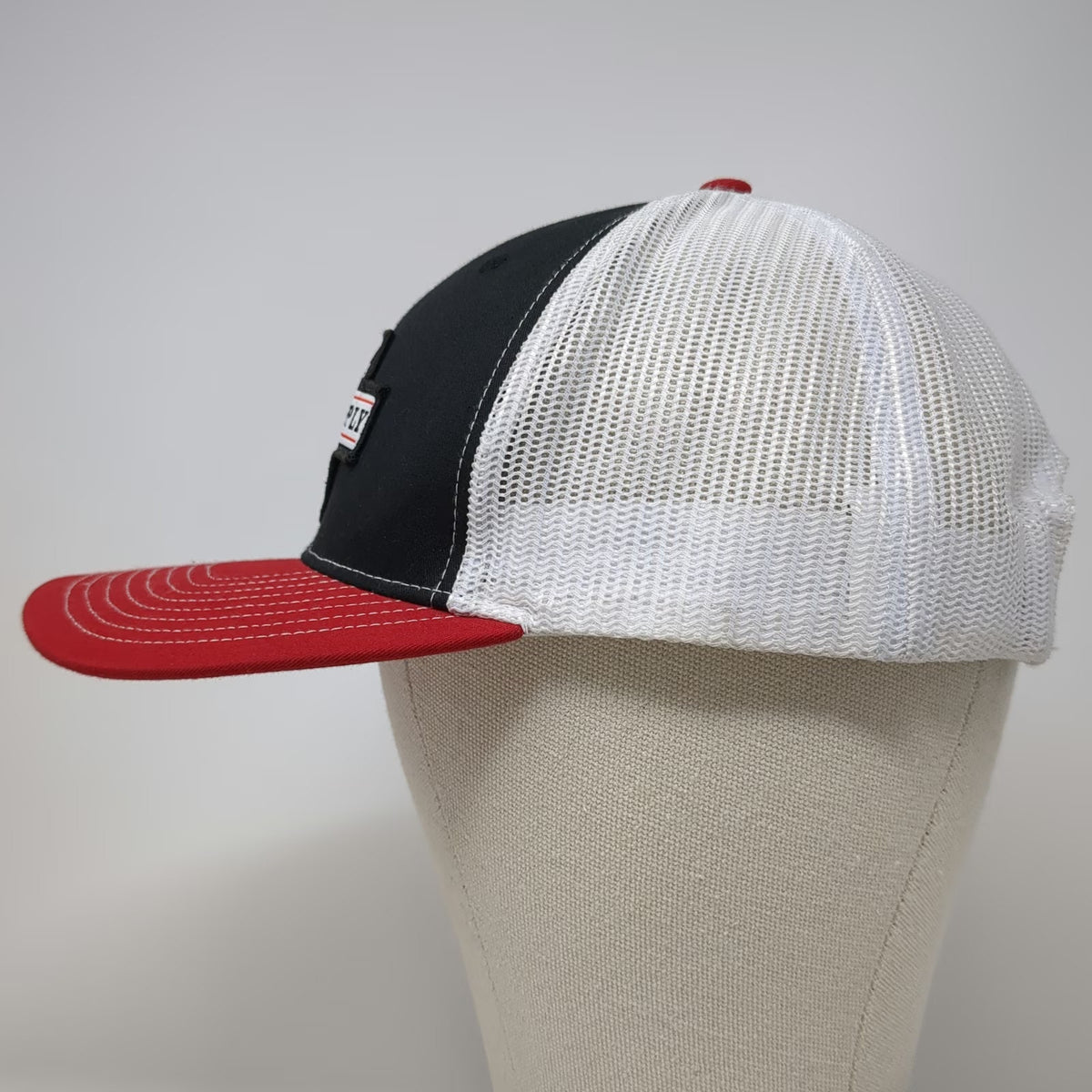Richardson Trucker Hat Black Red White One Size D&B Supply Patch Mesh Snapback