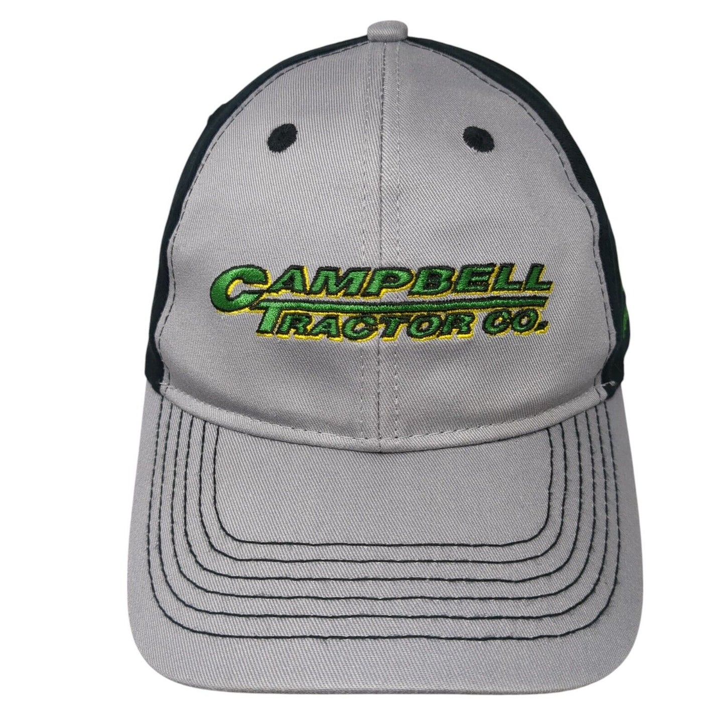 Campbell Tractor Co Strapback Hat Gray OS Adjustable Embroidered John Deere