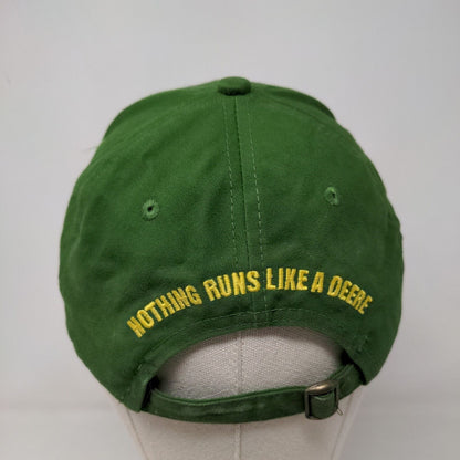 John Deere Mens Slideback Hat Green Yellow Embroidered Nothing Runs Like a Deere