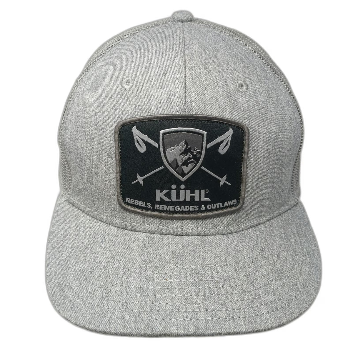 KÜHL Trucker Hat Gray One Size Mesh Back Rebels Renegades Outlaws Mountain Patch