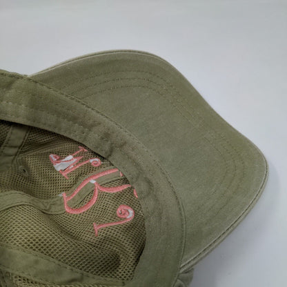 MRJ Slideback Hat Tanish-Green One Size Adjustable Mesh Lined Embroidered Adams