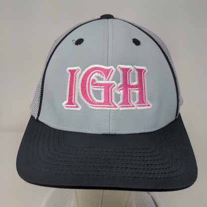 IGH Fitted Trucker Hat Gray L/XL Embroidered Pro Model Mesh Pacific Headwear
