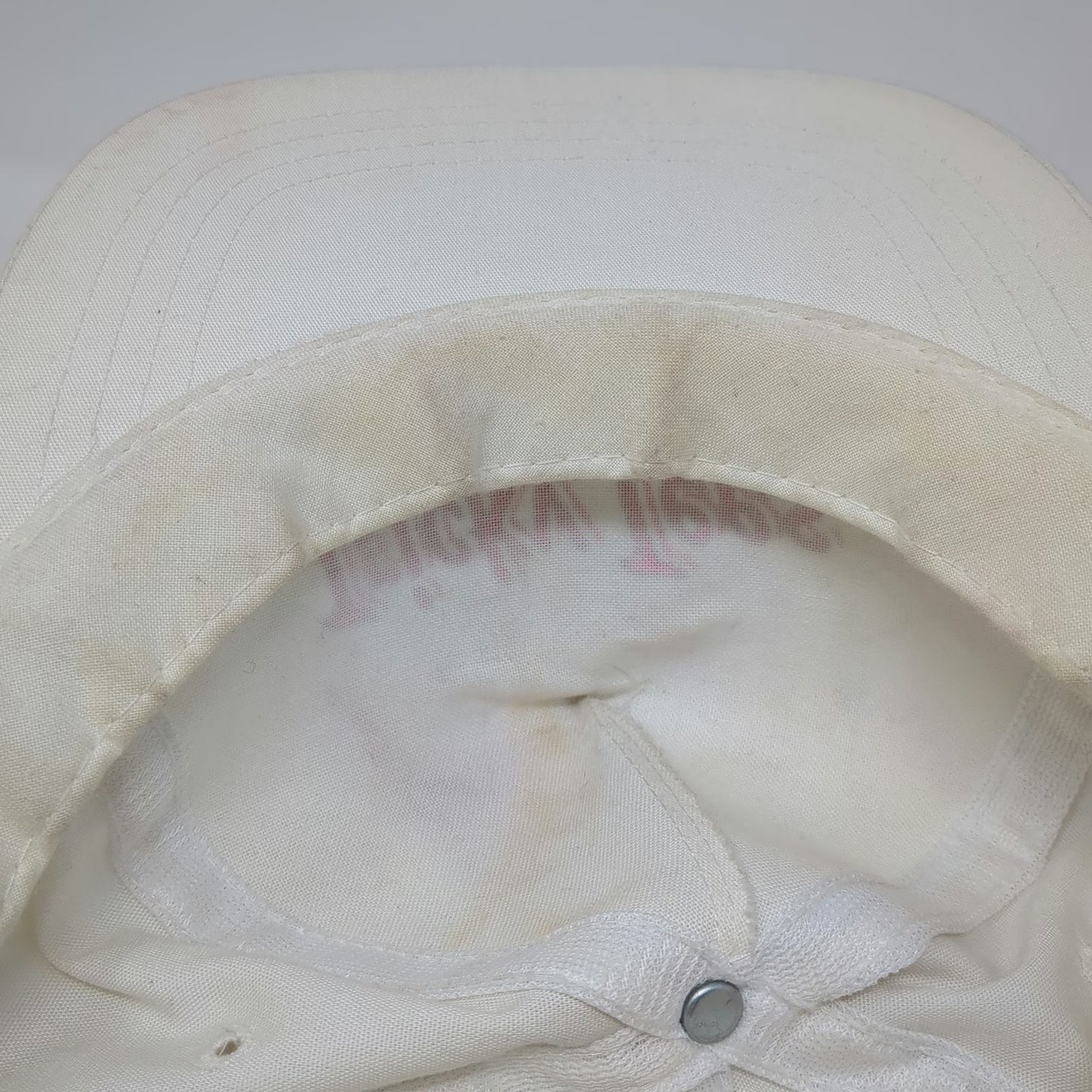 Yupoong 5 Panel White Hat One Size Tricky Tees Snapback Pink Purple Cotton