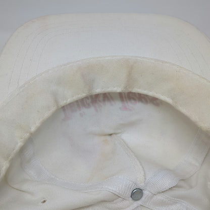 Yupoong 5 Panel White Hat One Size Tricky Tees Snapback Pink Purple Cotton