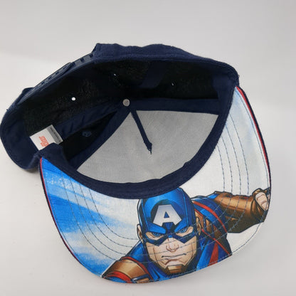 Captain America Snapback Hat Blue One Size Adjustable 6 Panel Marvel Avengers