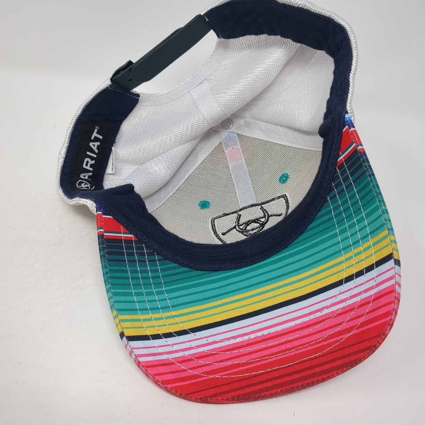 Ariat Logo Snapback Mesh Back Trucker Hat Multicolor One Size Striped