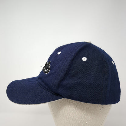 Atlanta Strapback Hat Blue One Size Adjustable Embroidered Vented Holes 6 Panel