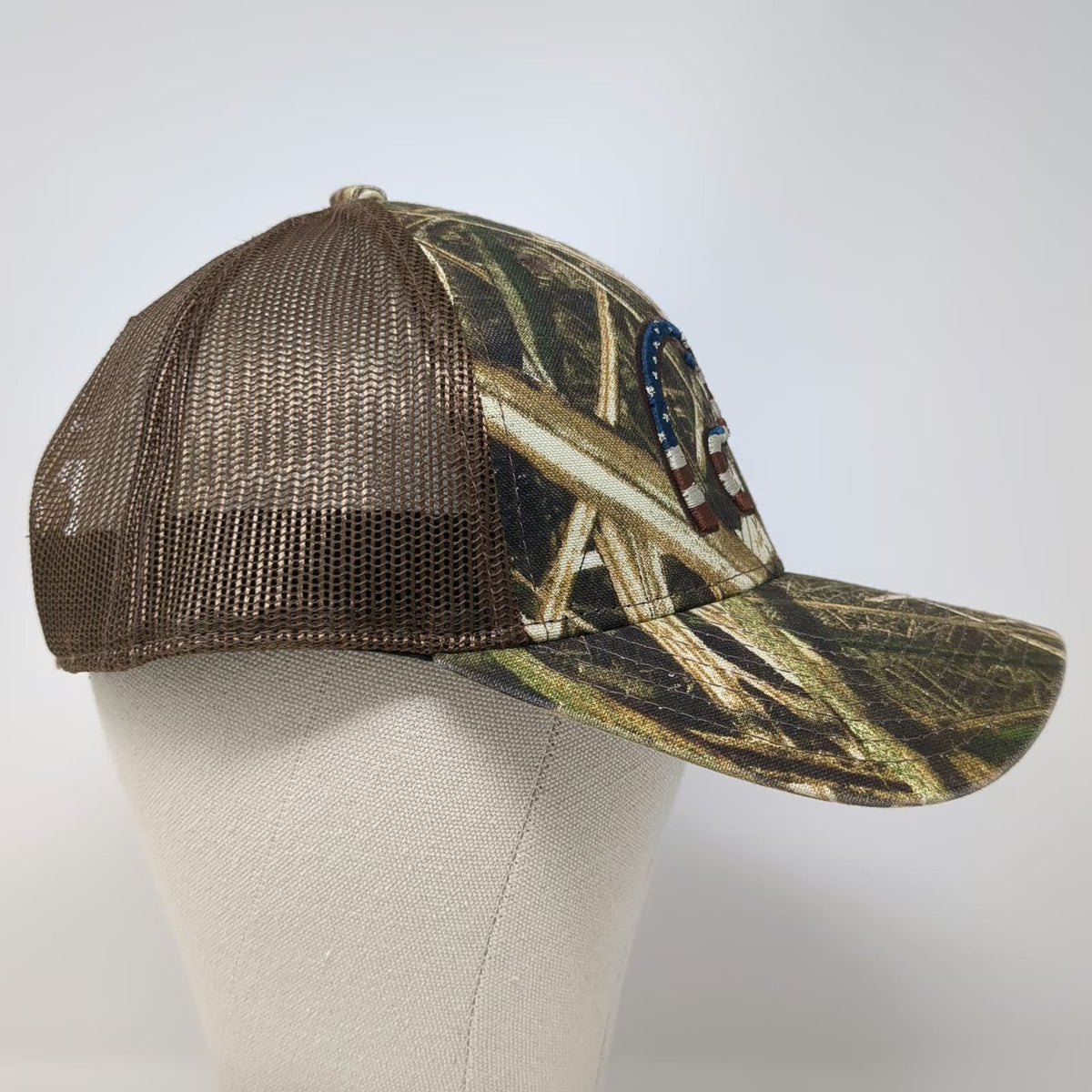 Ducks Unlimited Trucker Hat Brown Camo One Size Mesh Snapback Flag Duck Logo