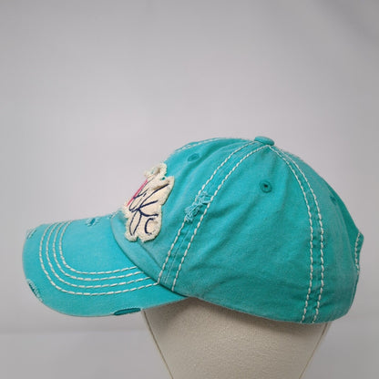 Mom Life Strapback Hat Bluish-Green OS Adjustable Distressed KB Ethos Vintage