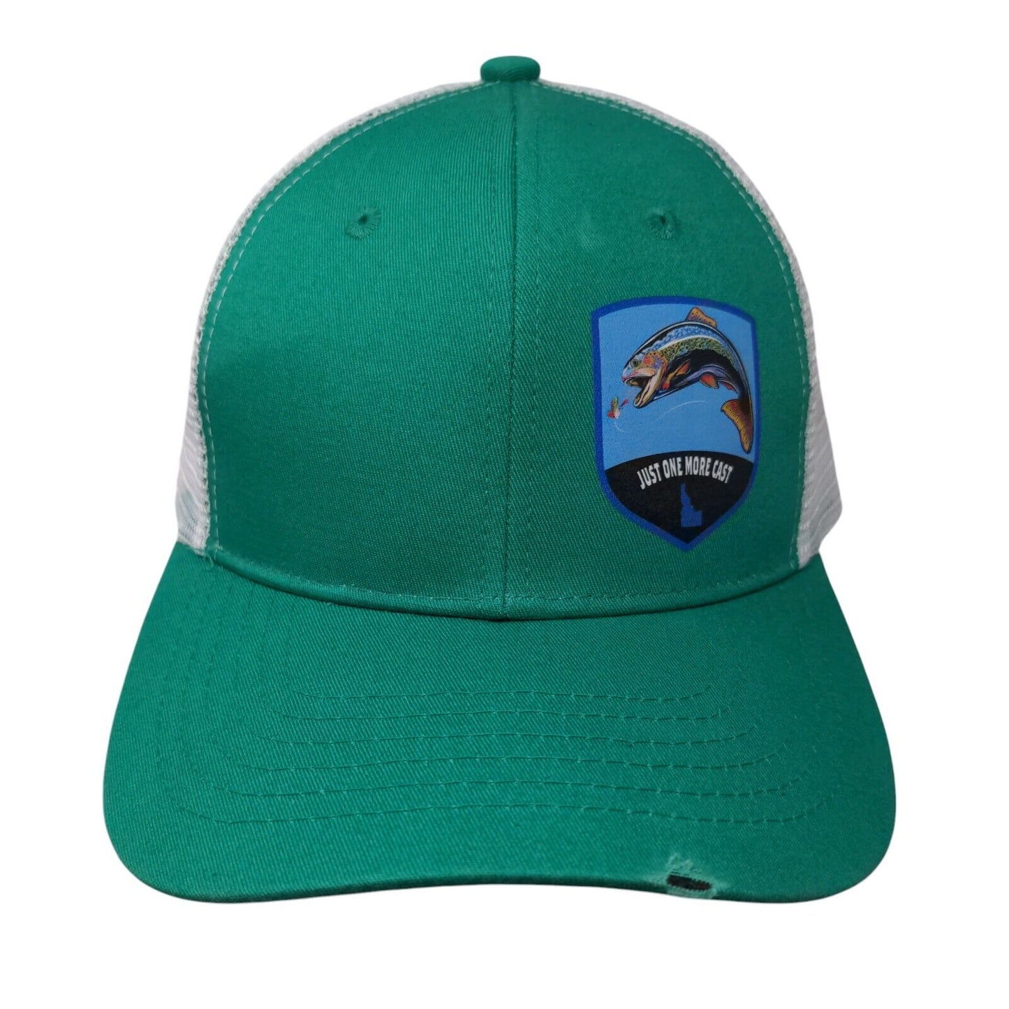 Just One More Cast Snapback Trucker Hat Green One Size Adjustable Academy Fits